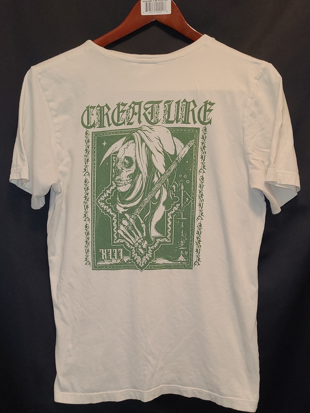 Creature Skull Scythe white Creature Skateboards "Samaritan" t-shirt
